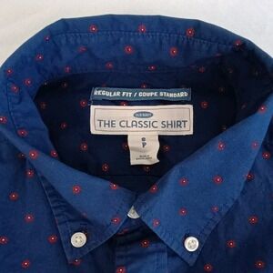 Old Navy The Classic Shirt Men's Regular Fit Long Sleeve Button Down Blue Size S